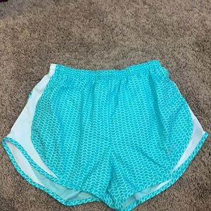 Nike teal and white shorts
